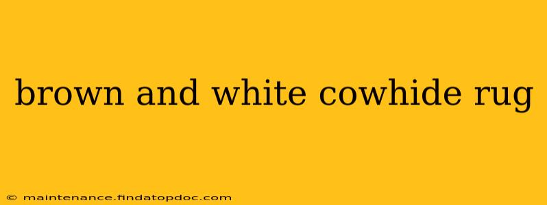 brown and white cowhide rug