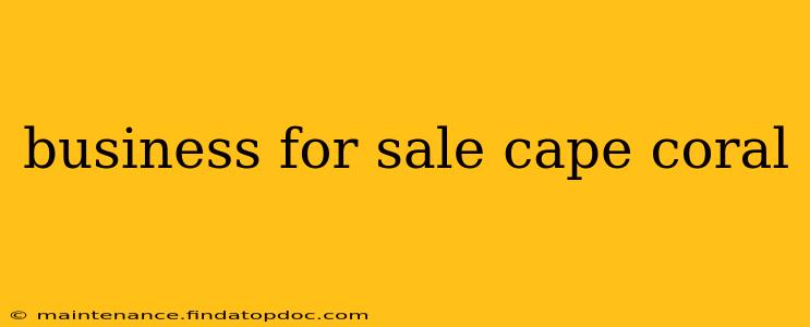 business for sale cape coral