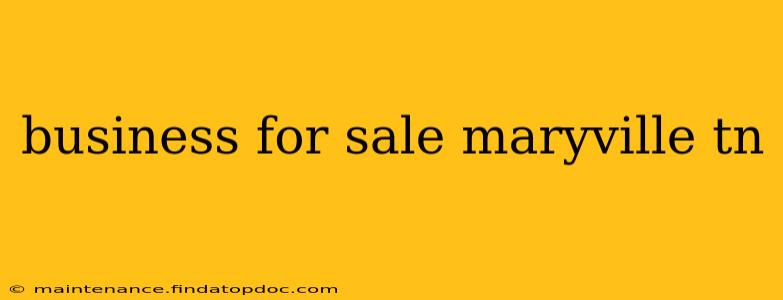 business for sale maryville tn