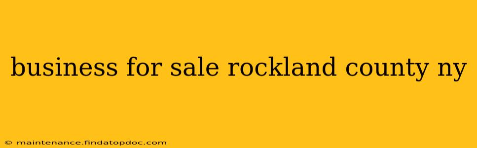 business for sale rockland county ny