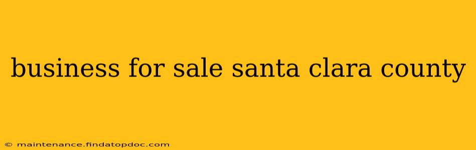 business for sale santa clara county