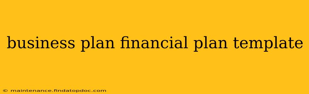 business plan financial plan template