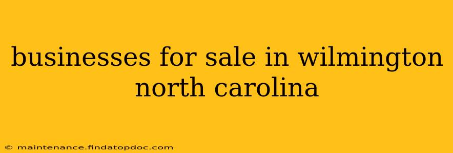 businesses for sale in wilmington north carolina