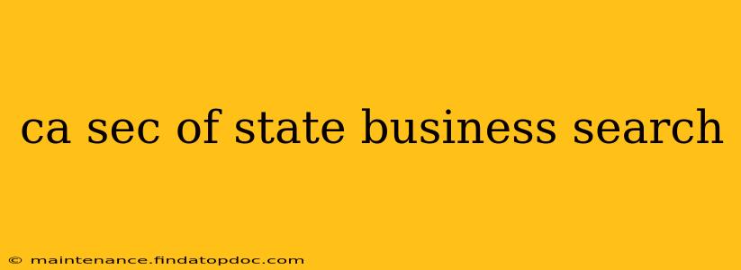 ca sec of state business search