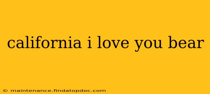 california i love you bear