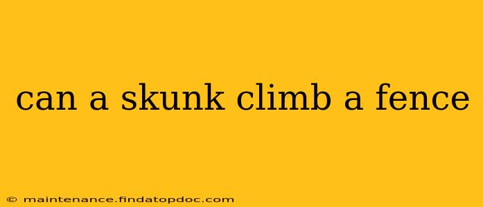 can a skunk climb a fence