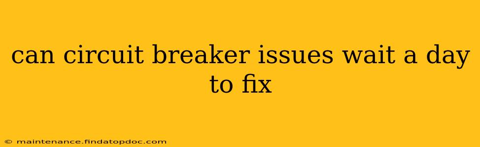 can circuit breaker issues wait a day to fix