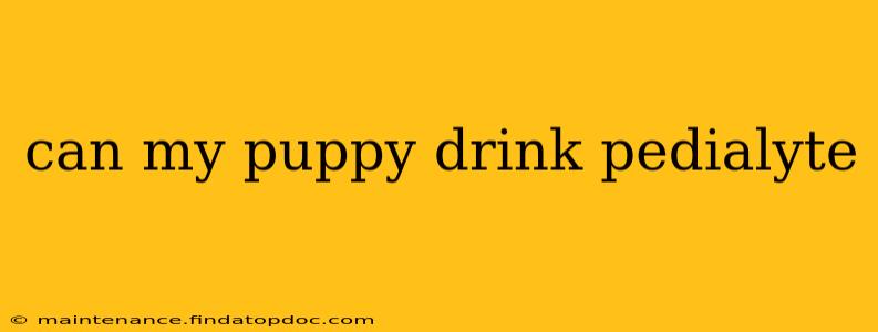 can my puppy drink pedialyte