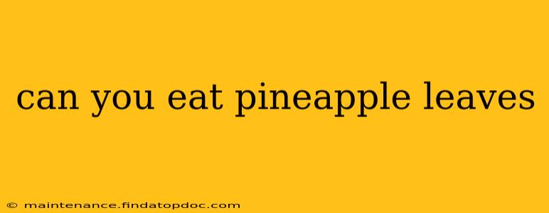 can you eat pineapple leaves