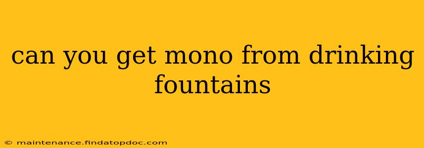 can you get mono from drinking fountains