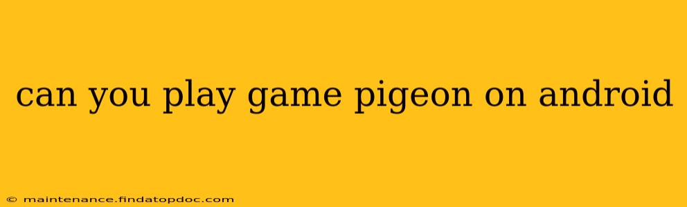 can you play game pigeon on android