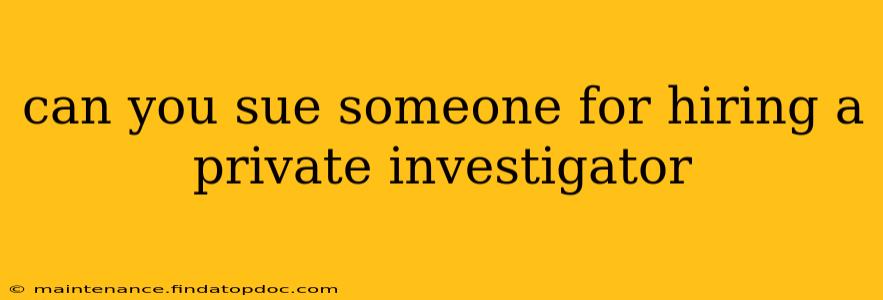 can you sue someone for hiring a private investigator