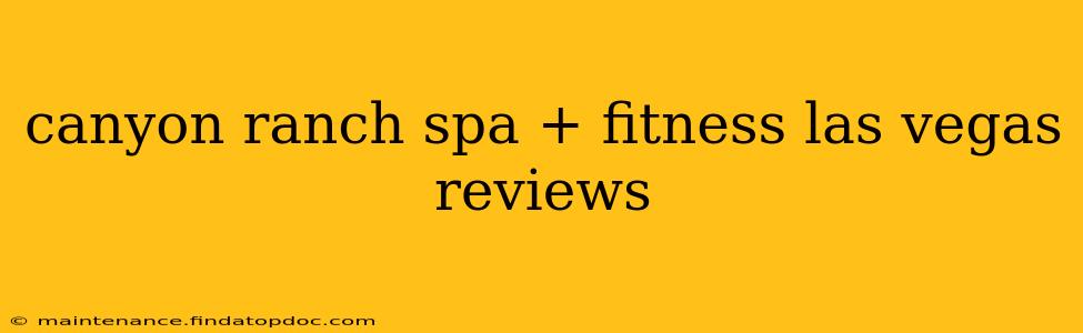 canyon ranch spa + fitness las vegas reviews