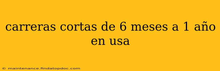 carreras cortas de 6 meses a 1 año en usa