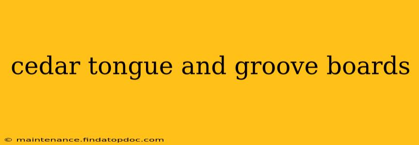 cedar tongue and groove boards