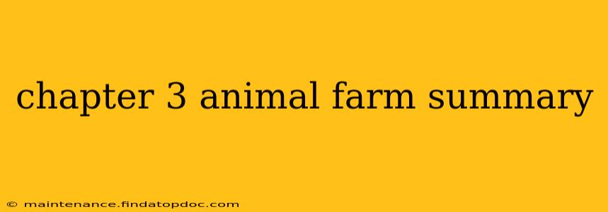 chapter 3 animal farm summary