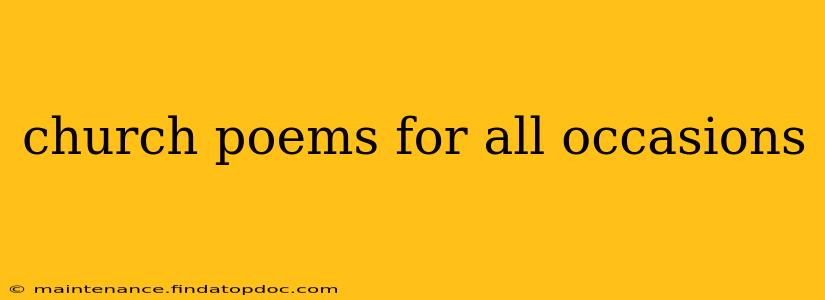 church poems for all occasions
