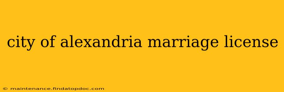 city of alexandria marriage license