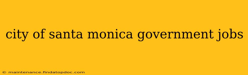 city of santa monica government jobs