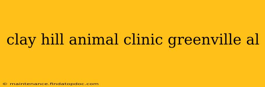 clay hill animal clinic greenville al