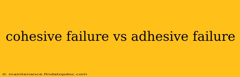 cohesive failure vs adhesive failure