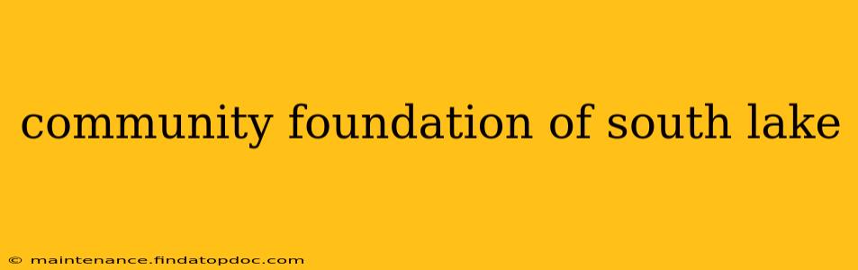 community foundation of south lake