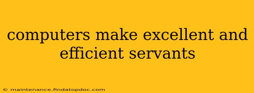 computers make excellent and efficient servants