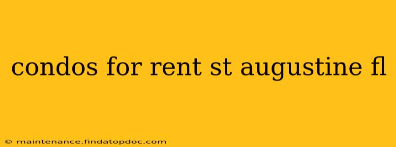 condos for rent st augustine fl