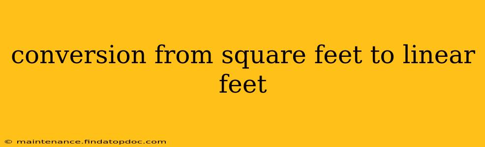 conversion from square feet to linear feet