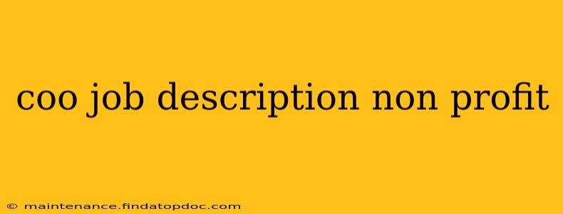 coo job description non profit
