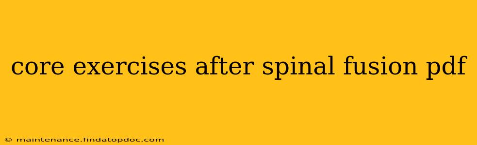 core exercises after spinal fusion pdf