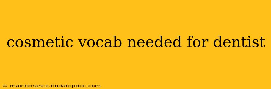 cosmetic vocab needed for dentist