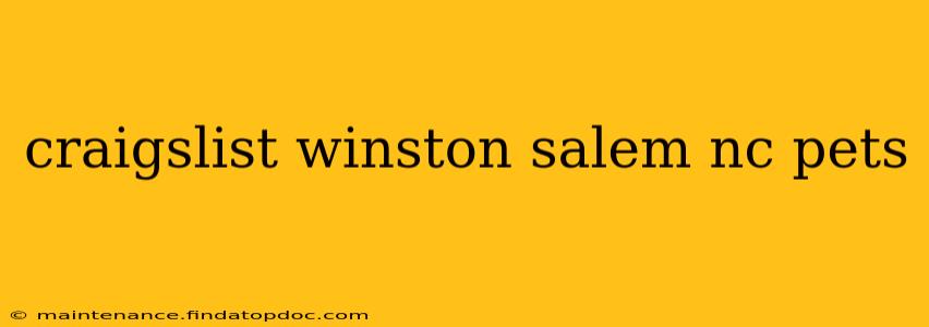 craigslist winston salem nc pets