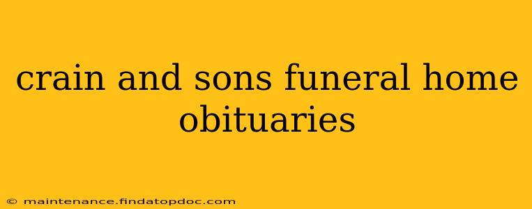 crain and sons funeral home obituaries