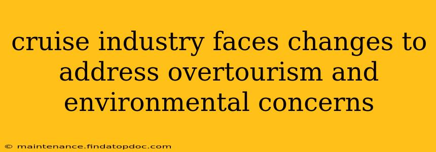 cruise industry faces changes to address overtourism and environmental concerns