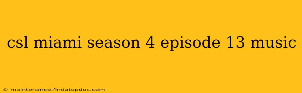 csl miami season 4 episode 13 music