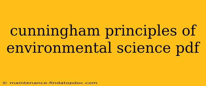 cunningham principles of environmental science pdf