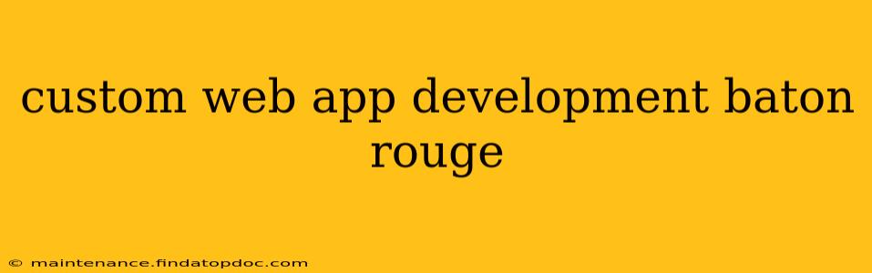 custom web app development baton rouge