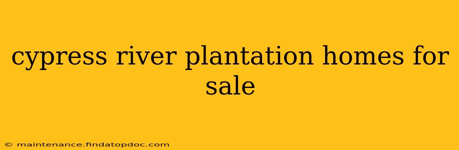 cypress river plantation homes for sale
