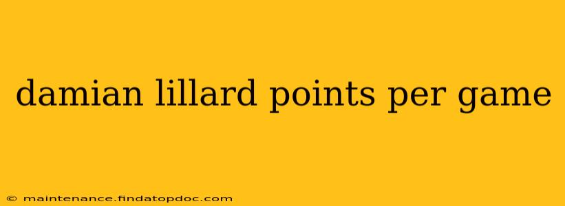 damian lillard points per game