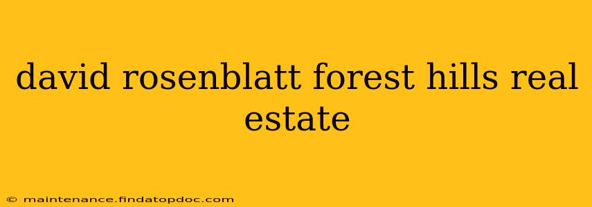 david rosenblatt forest hills real estate
