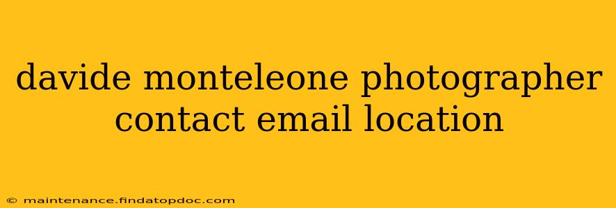 davide monteleone photographer contact email location