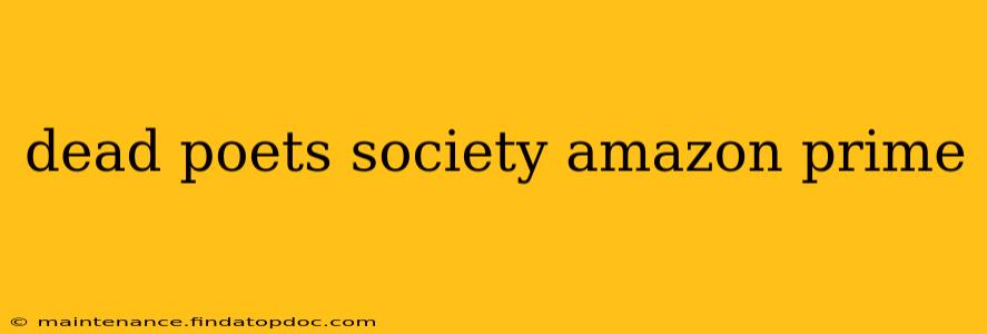 dead poets society amazon prime