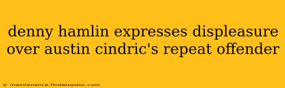 denny hamlin expresses displeasure over austin cindric's repeat offender