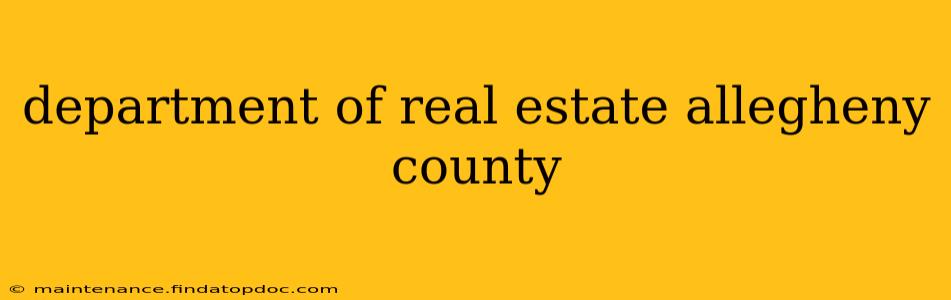 department of real estate allegheny county
