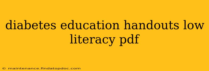 diabetes education handouts low literacy pdf