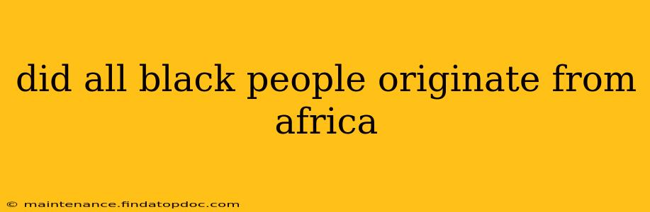 did all black people originate from africa