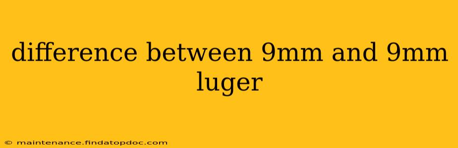 difference between 9mm and 9mm luger