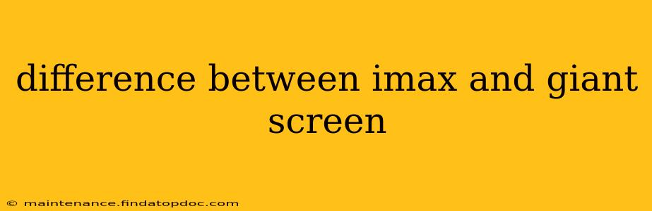 difference between imax and giant screen