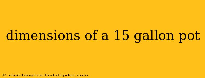 dimensions of a 15 gallon pot
